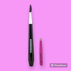 Tweezerman Hide Away Brow Brush With Mini Slant Tweezer